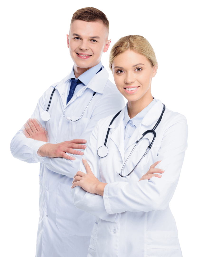 Male and female doctors in white coats with stetho 2022 12 16 15 24 39 utc2